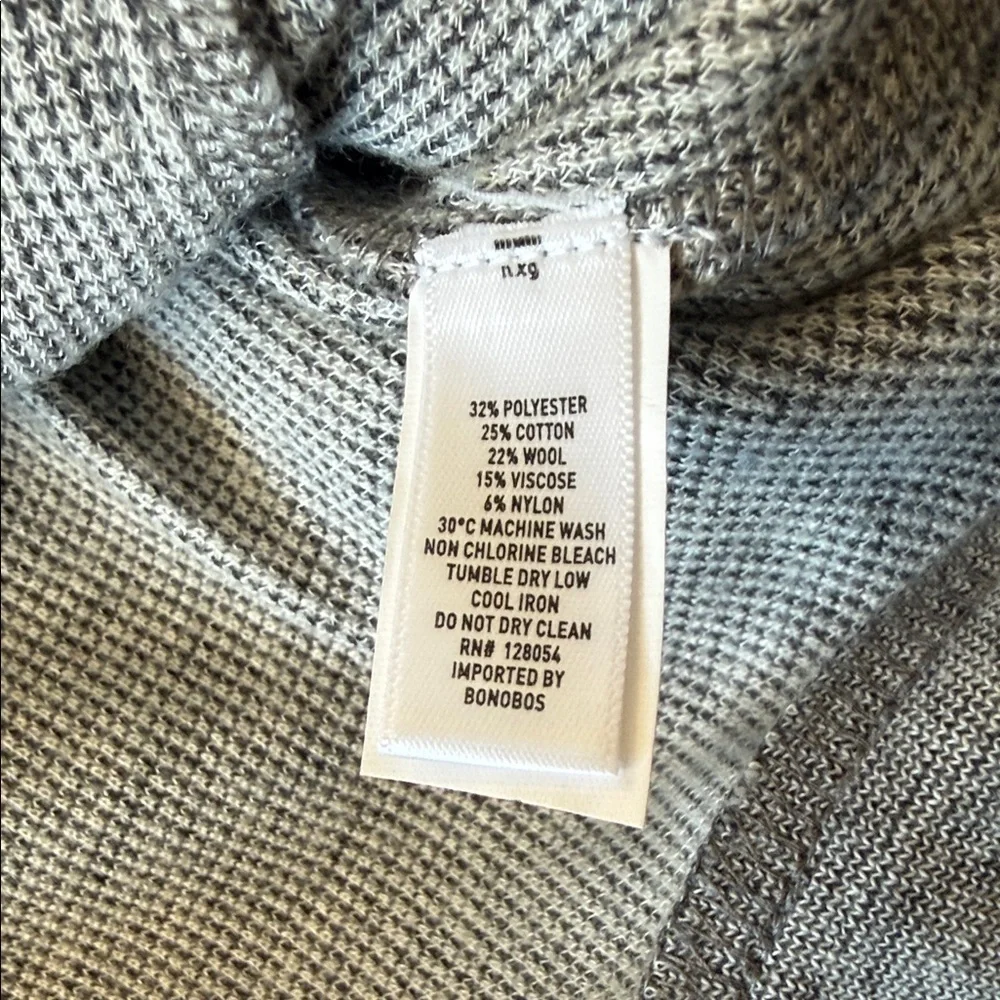 Bonobos Gray Zip Up Sweater